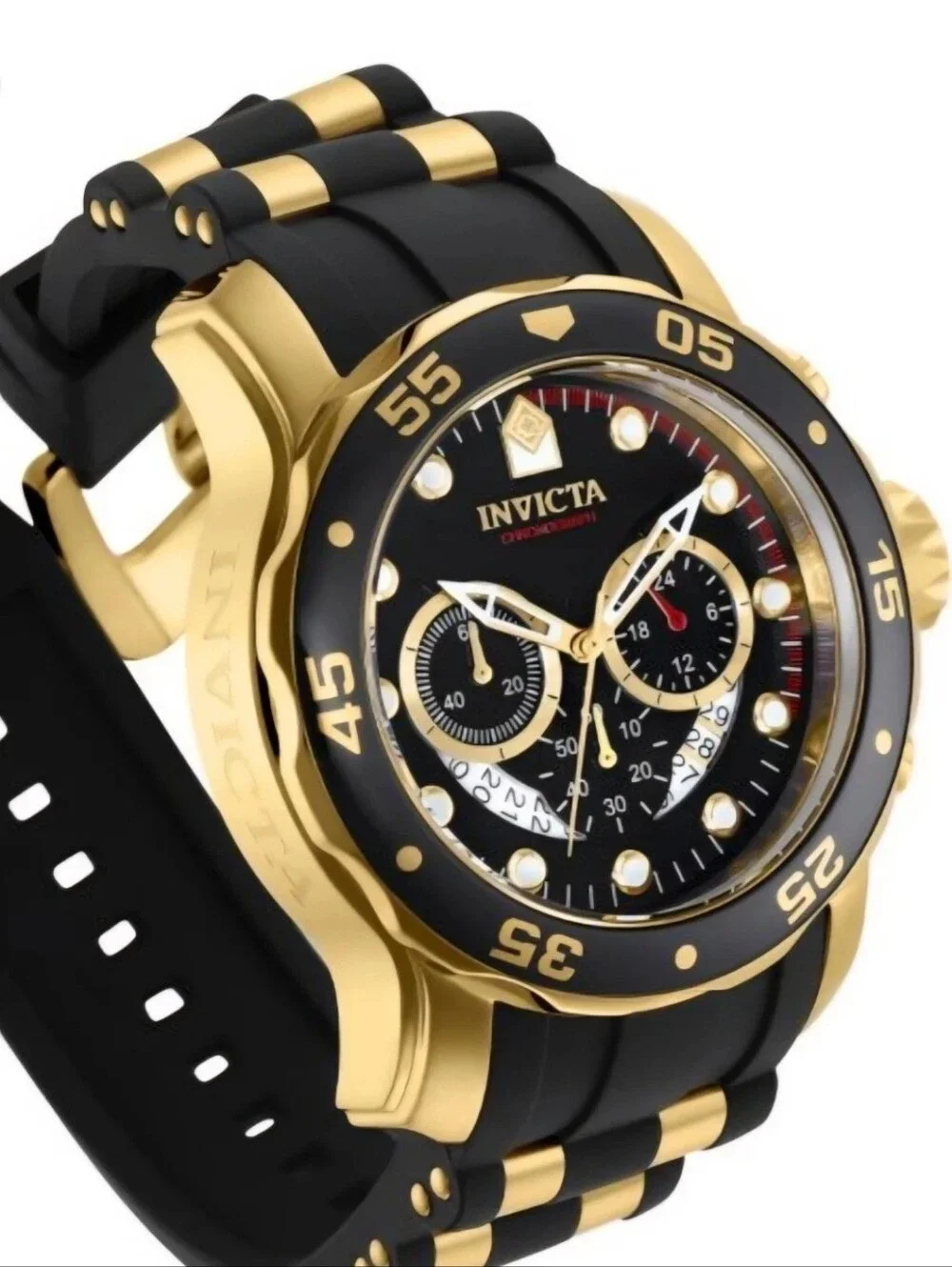 Invicta 6981 Pro Diver SCUBA Men's Quartz Watch - 48mm Gold Black Silicone NIB